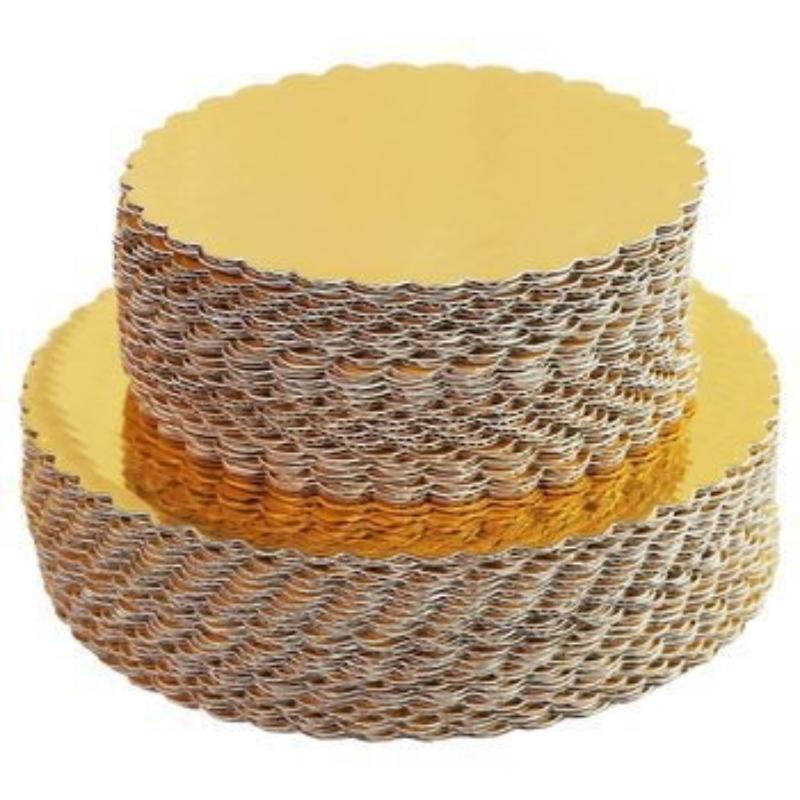 10 Pcs Cake Boards With White Golden Cake Rings, Cardboard With 6/8/10/12 Inch Cake Base, Suitable For Baking Cakes