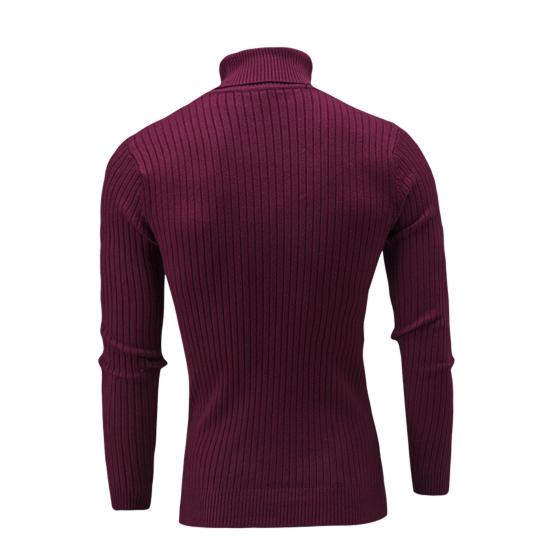 Sweater Solid Color Comfortable Acrylic Elastic Men Knitted Sweater for Daily Life