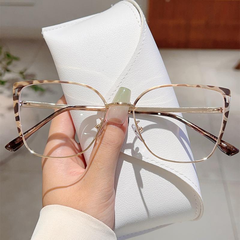 Oversized Cat Eye Glasses Women  Fashion Vintage Multi-color Rim Optical Frames Trendy Blue Light Blocking Eyewear