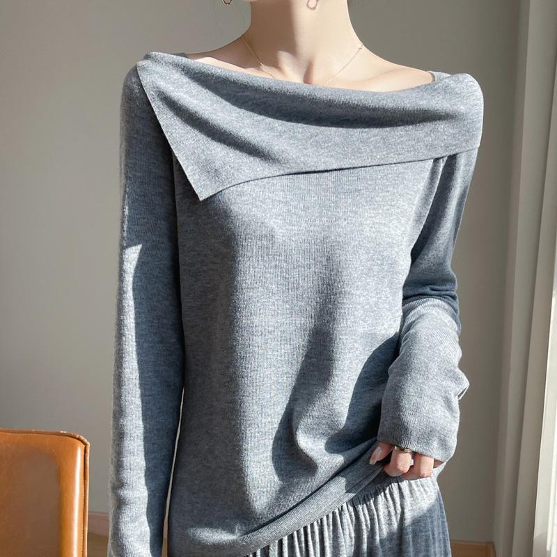 

Женский шерстяной свитер Qinghe кашемир 50% шелк 50% шерсть весенне-летний шерстяной базовый свитер мягкий, удобный и теплый XL