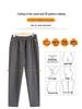 Mom's Plus Velvet Warm Cotton Pants for Middle-Aged and Elderly Women - Large Size, Loose-Fit, Suitable for Spring, Autumn, and Winter.