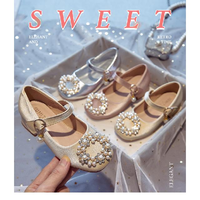 Children's high-heeled shoes, little girls' princess shoes, new spring and autumn single shoes, new spring and autumn girls' leather shoes