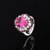 New Dual Color Electroplated Black Pigeon Blood Red Corundum Set Personalized Ring Feminine Pendant Colorful Treasure Earrings