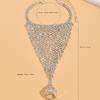 1PC Fashionable Sparkling Rhinestone Tassel Linked Finger Bracelet with Light Luxury Design for Women's Accessories