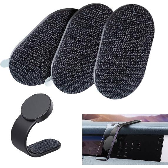 3 PCS 3M Sticky Adhesive Pads Replacement Mounting Tape, Car Phone Holder, 70 mm x 45 mm Car Mount Adhesive Compatible with Magnetic Mounts (Black) 3 PCS