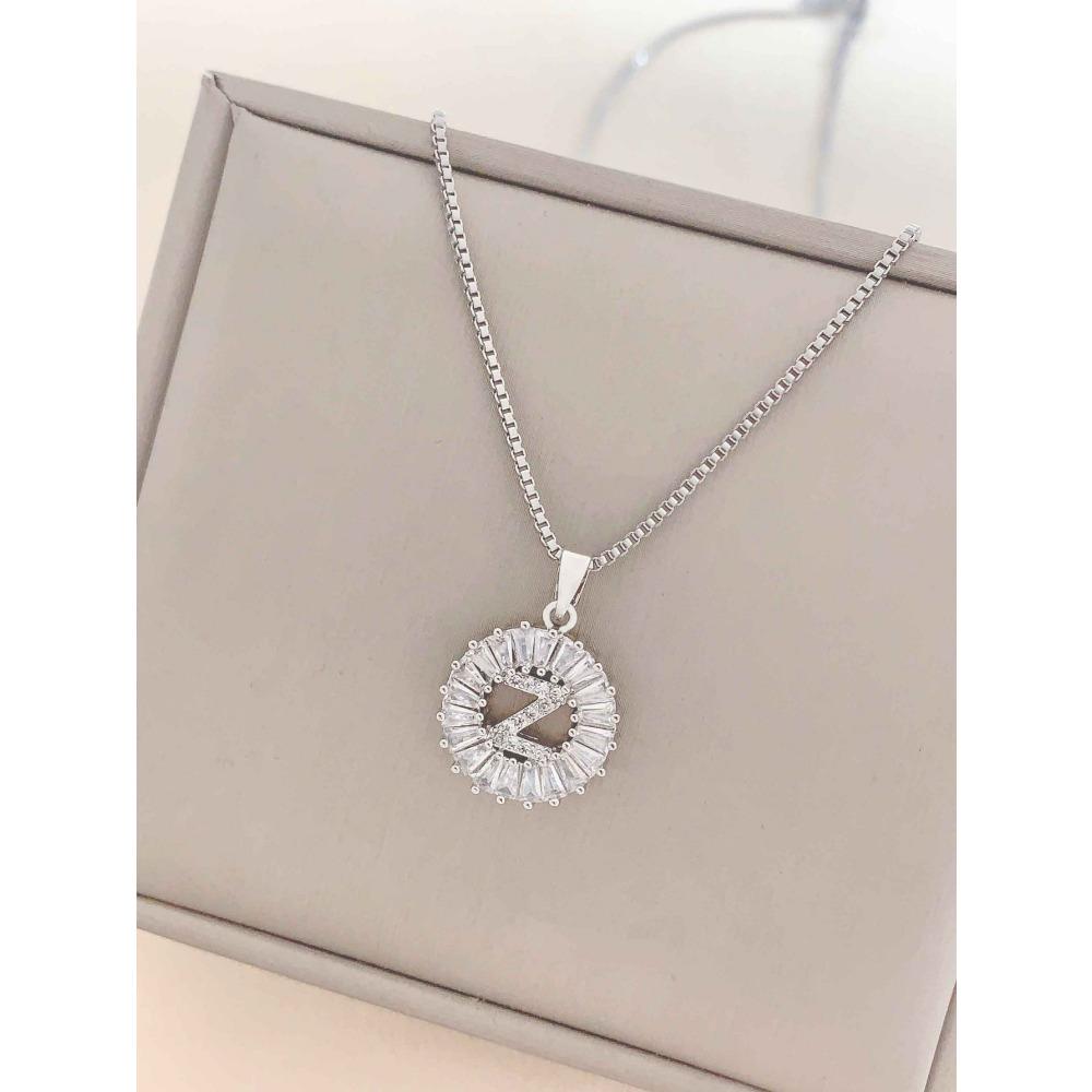 Necklace Does Not Fade, Women's Summer Square Circle Letter Necklace, Titanium Steel Necklace, Versatile High-end Clavicle Chain