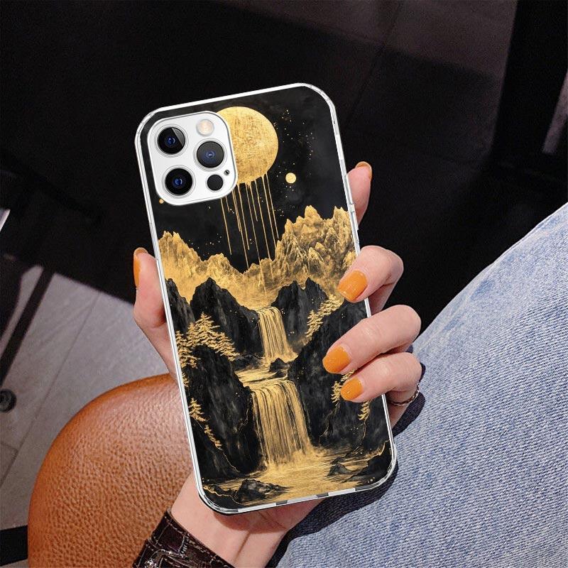 Chinese Style ink Painting Art Phnoe Case for Iphone 17 Air 16 16E 11 12 13 Mini 14 Plus 15 Pro Max 7 8 + SE 2020 Phone Cover Co