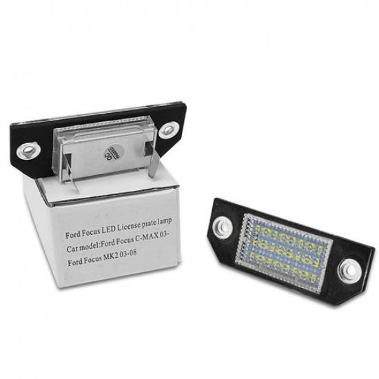 2x LED License Number Plate Lights White Lamp For Ford Focus C-MAX /MK2 2003-07