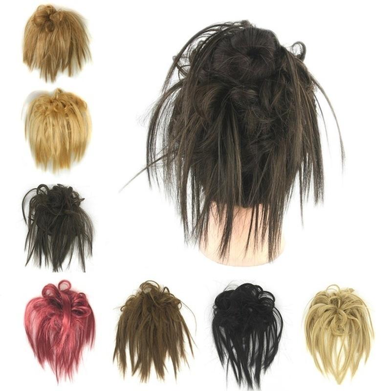 Fashion Women Wig Curly Claw Clip Flower Bud Fake Hair