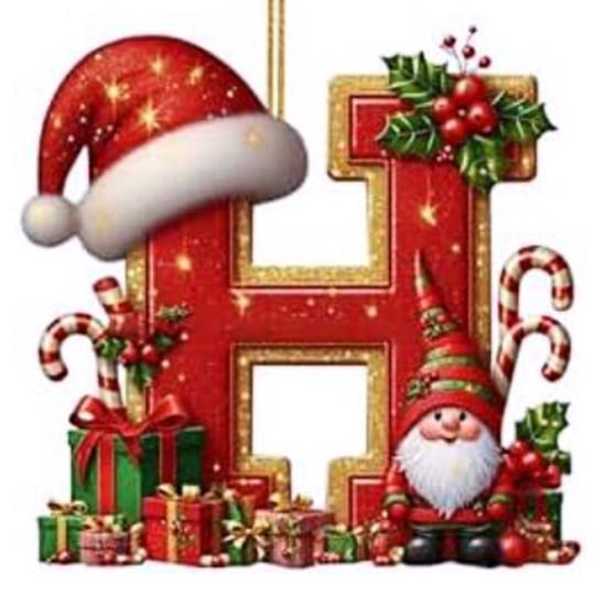 Red Initials Christmas Ornaments 2D Acrylic Personalized Gnomes Monogram Pendant with Santa Hat 26 Letters Christmas Tree Hanging Decoration for Xmas