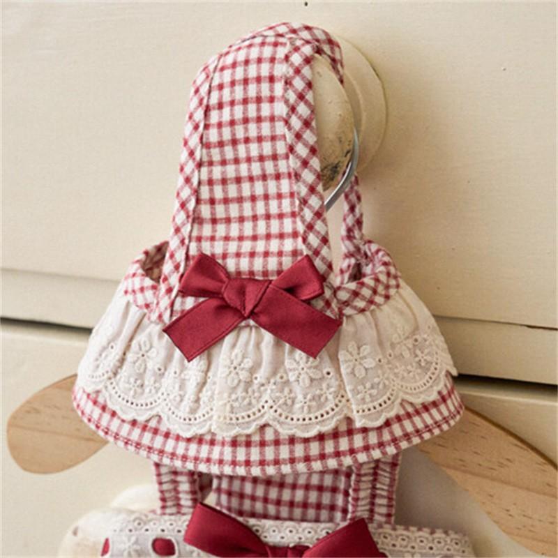 Pet Dog Cat Princess Dress With Hat Lace Bow Plaid Skirt Small Pets