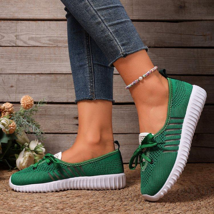Modne Damskie Buty Casualowe Letnie Siateczkowe Oddychające Wsuwane Buty Lekkie Sneakersy Damskie Sznurowane Modne Wygodne Buty Sportowe