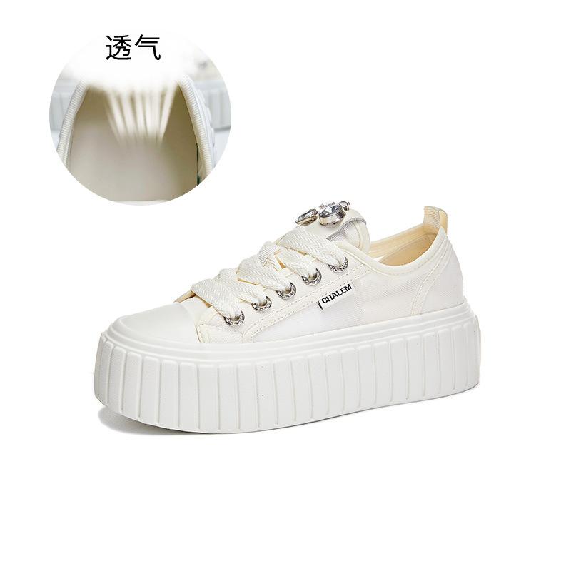 Little White Shoes Women's 2025 Summer New Mesh Breathable Muffin Shoes Casual Versatile Board Shoes Fashion Women's Shoes