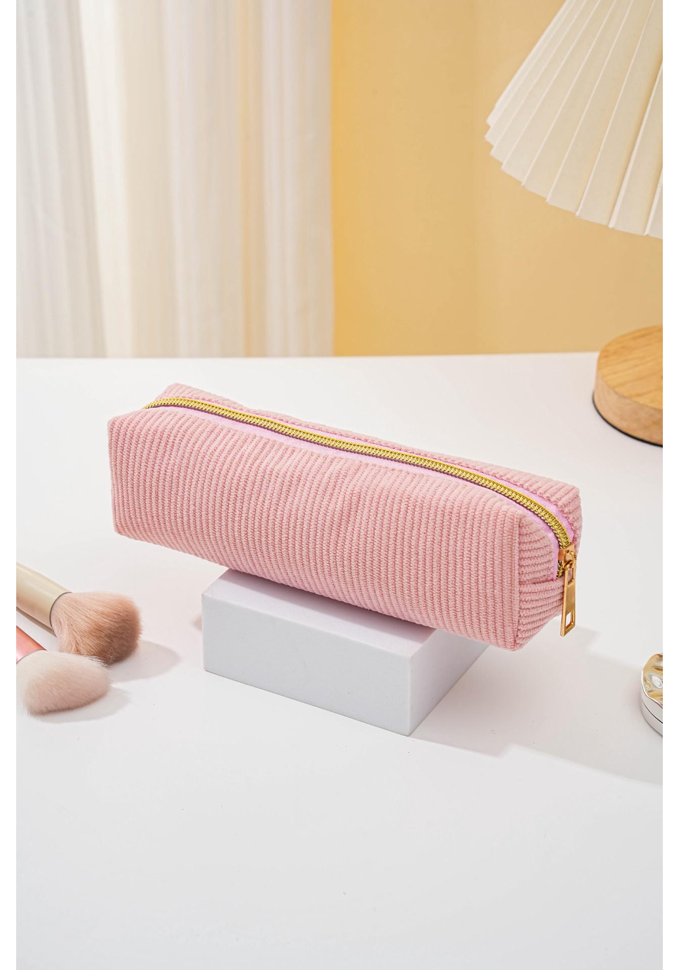 

Large Capacity Corduroy Skincare and Makeup Bag - Korean Style, Portable Stationery Storage Bag