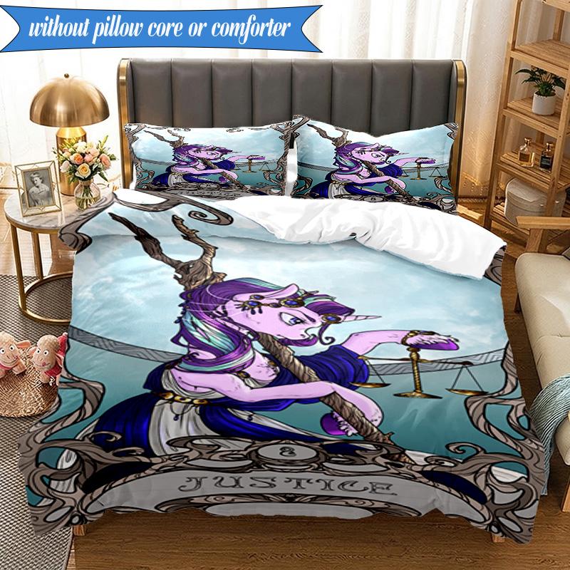 Colorful Unicorn 3pcs K-pop Music Group Bedding set,Ideal for Bedroom, Dormitory,Including Duvet Cover And 2pcs Pillowcases,Fan Gifts