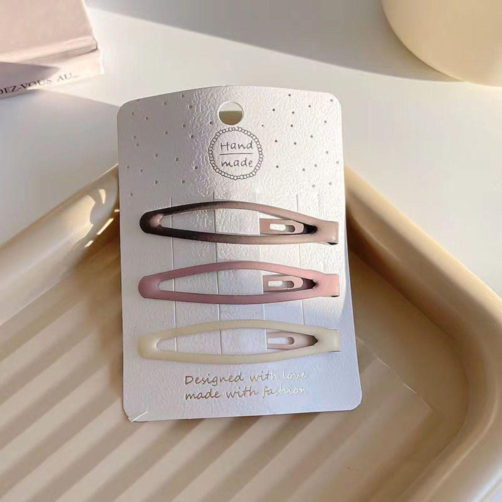 3pc/set Square Y2k Barrettes Metal Star Love BB Clip Cute   Children