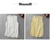 European-Style Floral Embroidered Cotton Linen Sleeveless Top for Women