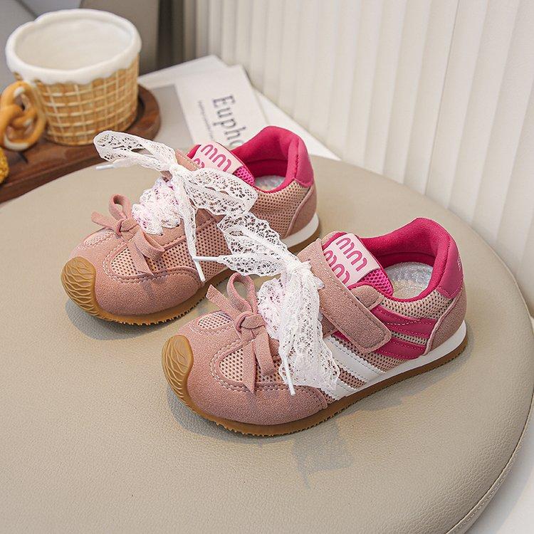 Girls shoes sneakers summer 2025 new children's German training shoes red mesh versatile breathable casual shoes