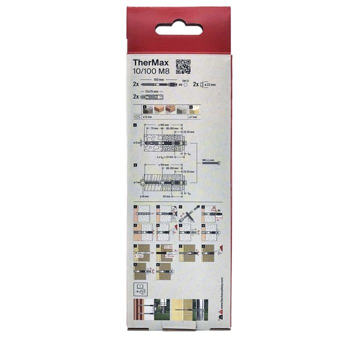 Cheville - fischer - 567084 - isolation thermique - charge max 20 kg - lot de 2