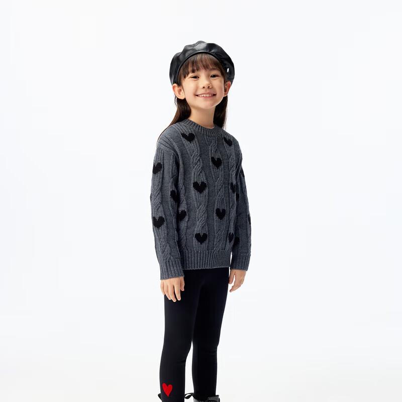 little MO&Co. Girls  Merino Wool Blend Cable Knit Sweater 120