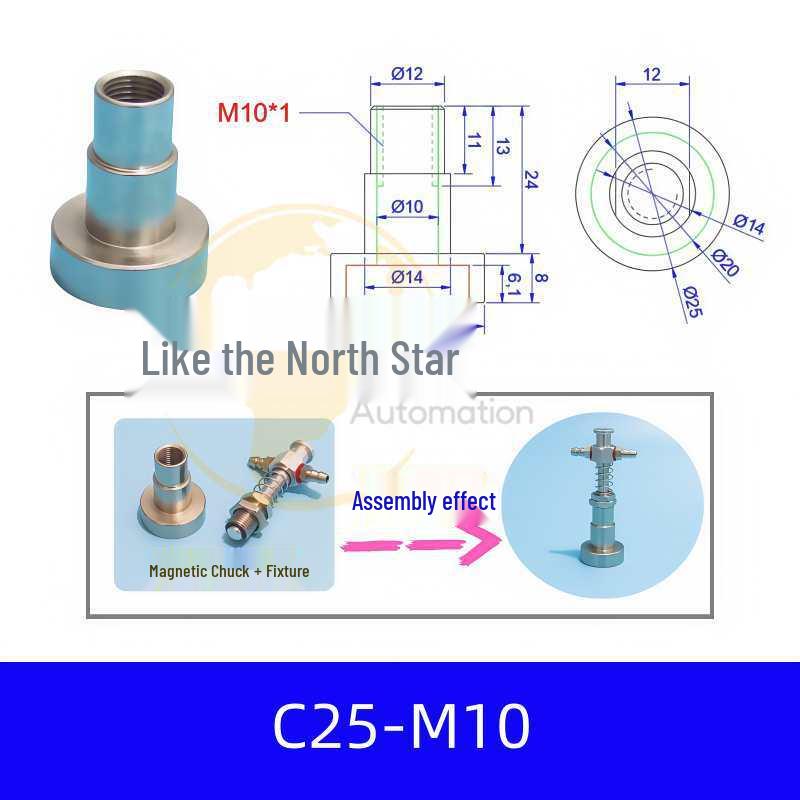Strong Magnetic Vacuum Suction Cup Base, C25/30 Large Head Bracket, Robotic Arm Accessory, Pneumatic Component