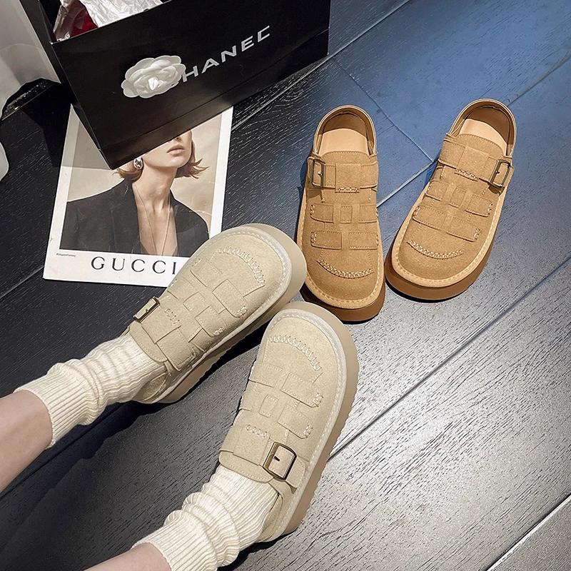 Fashion New Women Casual Shoes Spring Autumn Thick Bottom Female Braided Style Shoes Fashionable Versatile Ladies Chunky Shoes Hook Loop