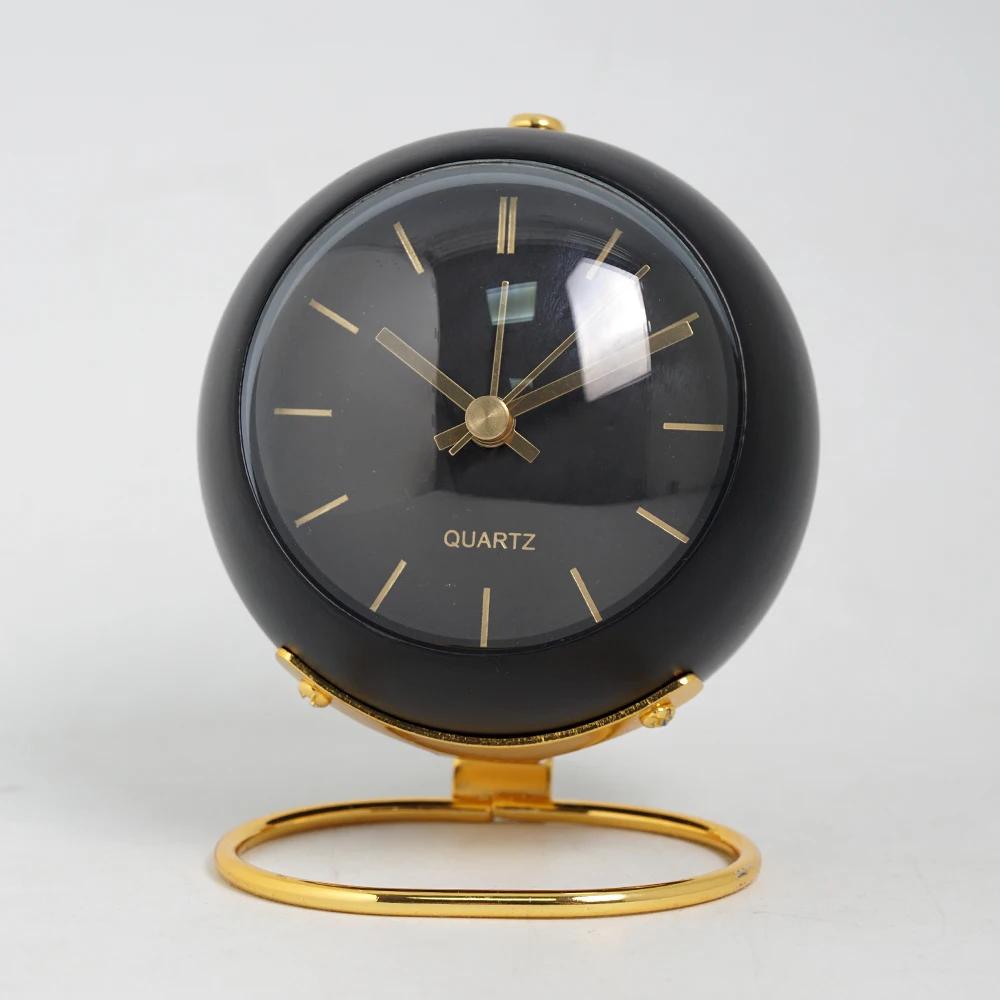 Metal Alarm Clock Silent Non Ticking Movement with Glow In the Dark Simple Style for Kids Students Bedroom Living Room Battery Operated Analog Clock