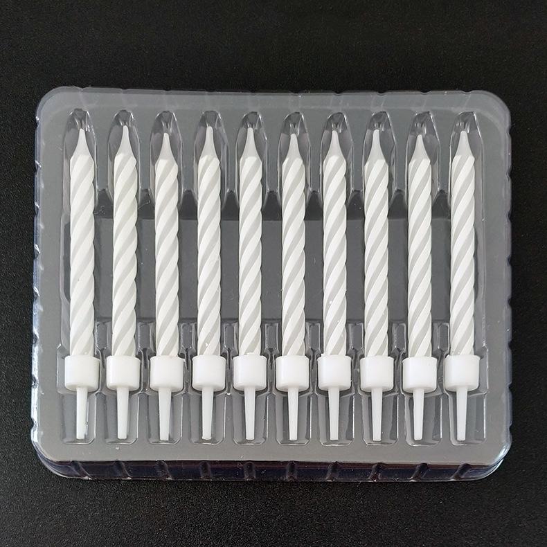 Creative 10-pack Colorful Threaded Candles Birthday Candles for Children's Party Cake Decorations