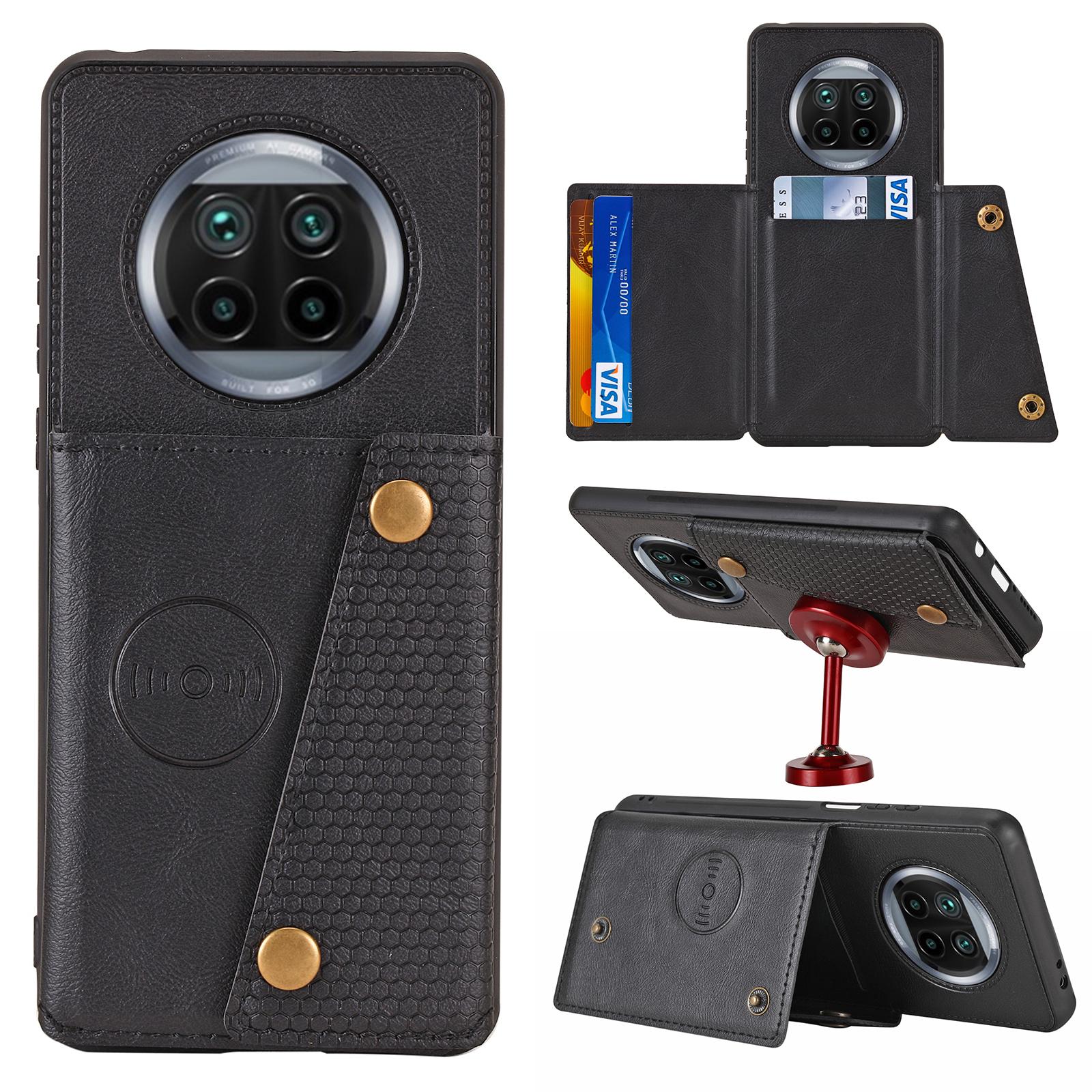 

Чехол для Xiaomi 11 11T 11i с держателем для карт премиум-класса, подставка из искусственной кожи с двойной магнитной застежкой, противоударный чехол для Redmi Note 7 8 8T 9 10 Redmi 9A Redmi K30S чёрный