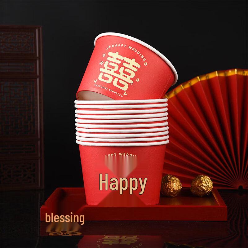 

Disposable Wedding Red Bowl & Tableware Set