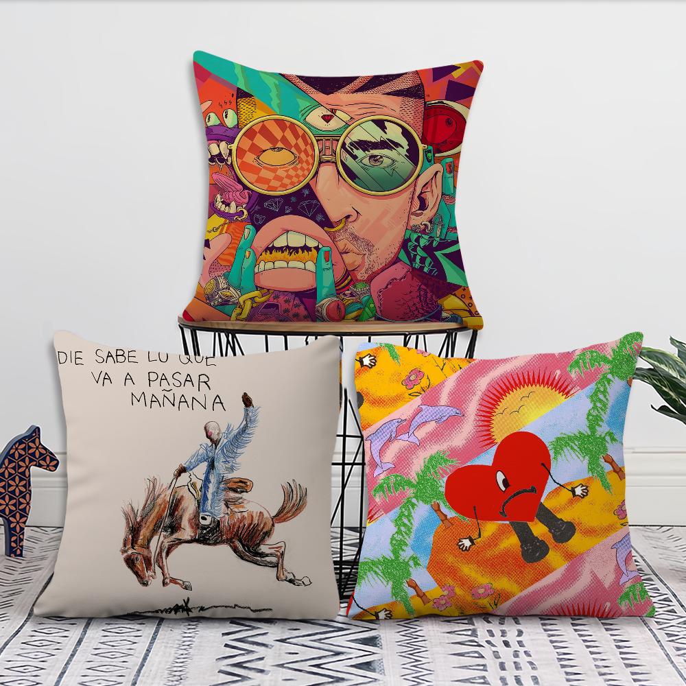 Rapper B-Bad Music B-Bunny cushion cover Pillow Cover Decoration Room Home Sofa living Office Car Nordic Simplicity
