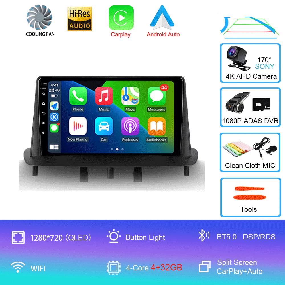 Android 14 Video Player  Car Radio For Renault Megane 3 2008 - 2014 Multimedia Navigation GPS No 2din 2 Din Dvd