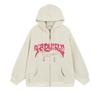 Y2K Bestickte Brief Hoodies Frauen Lose Lange Sleeve Zip Up Mit Kapuze Sweatshirts Herbst Winter Vintage Harajuku Jacke Kleidung