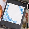 20 st/förpackning Blå Blommor Serie Papper Cocktail Fyrkantiga Middagsservetter För Bröllop Födelsedag Babyshower Dekoration