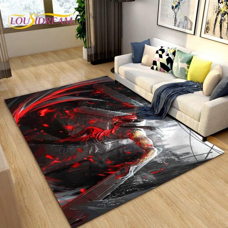 3D Chainsaw Man Anime Denji Cartoon Area Rug,Carpet Rug for Living Room Bedroom Sofa Doormat Decoration, Kids Non-slip Floor Mat