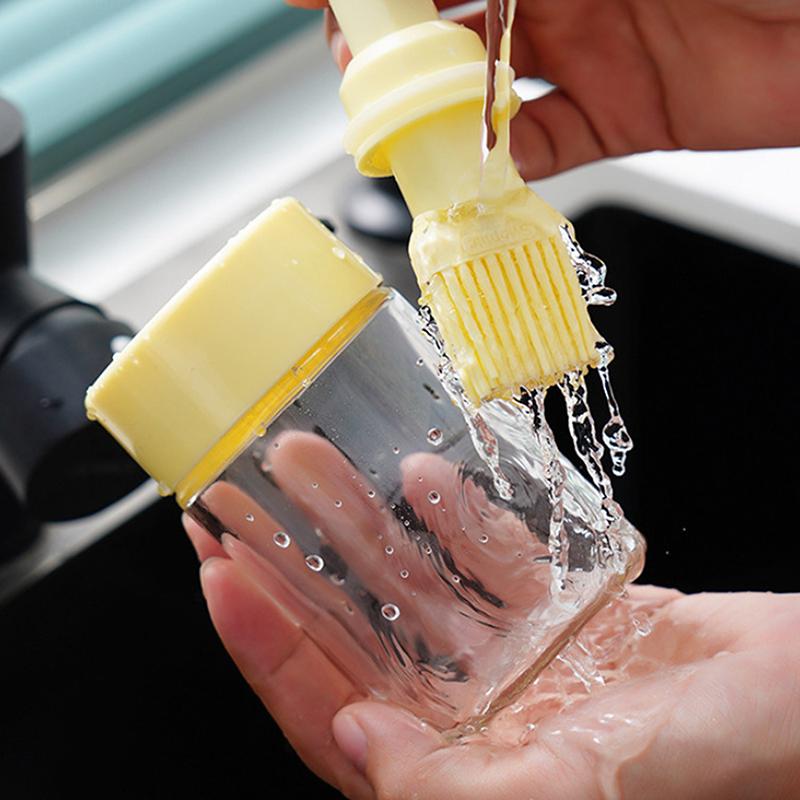 Portable Kitchen Oil Bottle Silicone Brush Adjustable With Barbecue Spray Bottle For BBQ Baking Oil Dispenser Outdoor Tableware