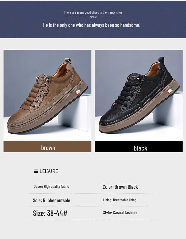 Men's Autumn Casual Leather Shoes - Trendy Soft Sole, Stylish & Versatile.