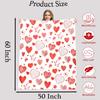 Summer Lightweight Mom Throw Blanket with Hearts 60 x 50 Inch for Sofa,Bed & Air Conditioning Rooms,Cooling Flannel Blanket for