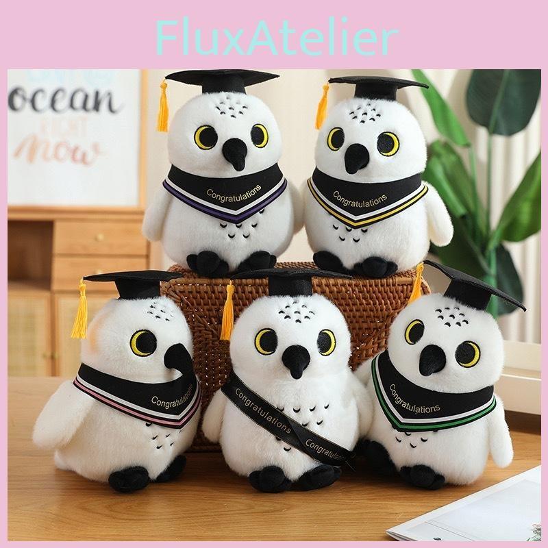 Graduation Owl Plush Toy  Doctoral Cap Embroidered Logo Academic Keepsake Gift