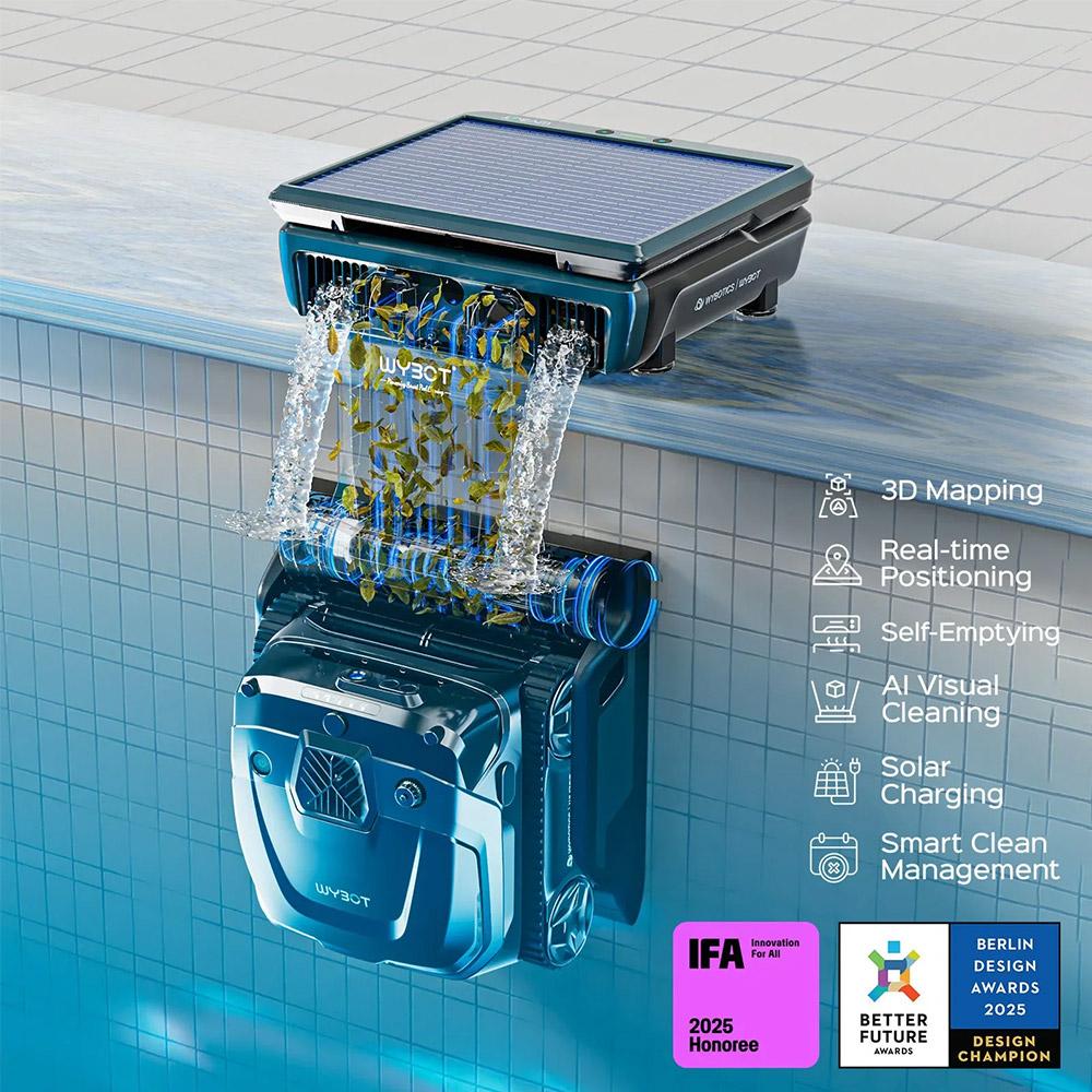 WYBOT S3 Cordless Robotic Pool Cleaner, 3D Mapping & Smart Navigation