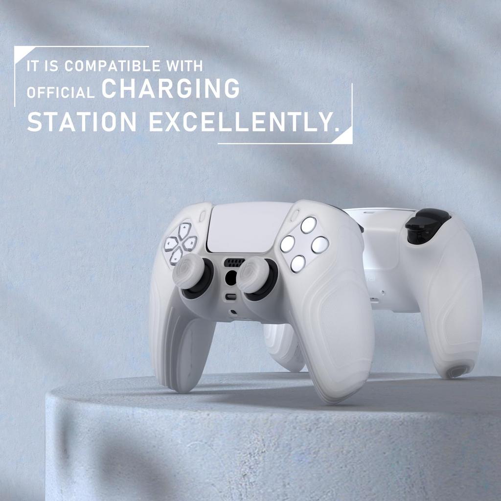 EXtremeRate Schutzhülle für PlayVital PS5-Controller, Silikon-Skin, ergonomische Schutzhülle aus weichem Gummi für PS5-Controller mit Thumb-Stick-Kappe