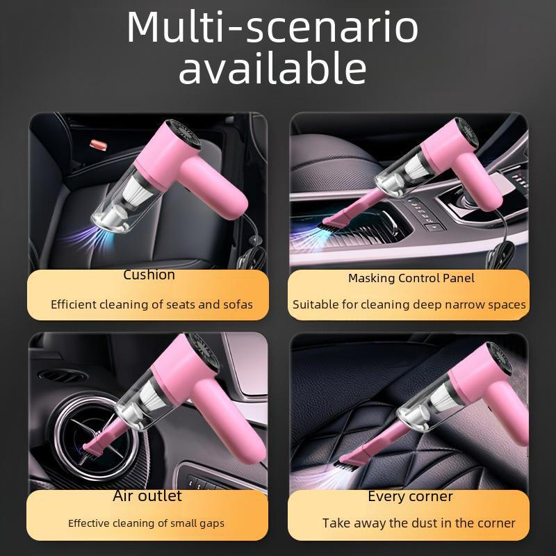Výkonný bezdrátový vysavač do auta pro dvojí použití pro nabíjení doma a v autě, vnitřní ruční mini