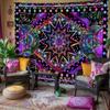 VIKAMA Neon Geometry Sun Moon Mandala Tapestry Cyber Hip Hop Style Illusionary Living Room Wall Art Decor