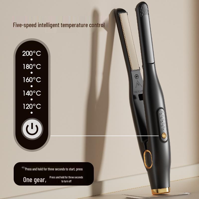 Men's Curling Iron & Straightener for Short Hair and Bangs - Volumizing Perm, High Skull Top Device
