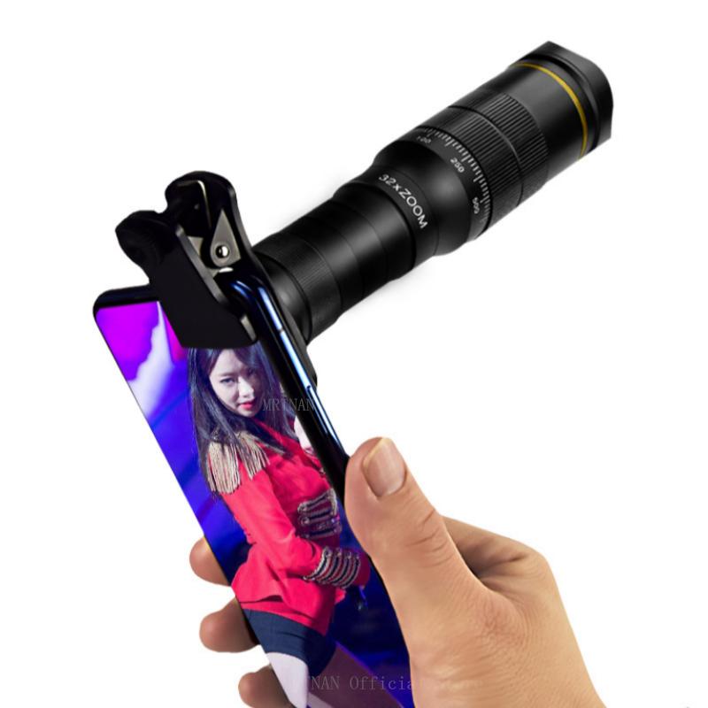 32x Professional Telescope Monocular HD Zoom Phone Lens Camera Telephoto With Tripod Metal Telescope For Tourism Camping