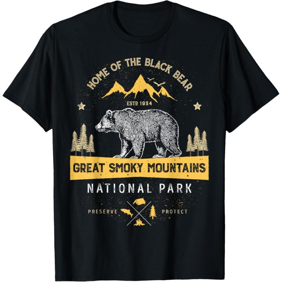 Great Smoky Mountains National Park T shirt Bear Vintage T-Shirt XXXXXL чёрный