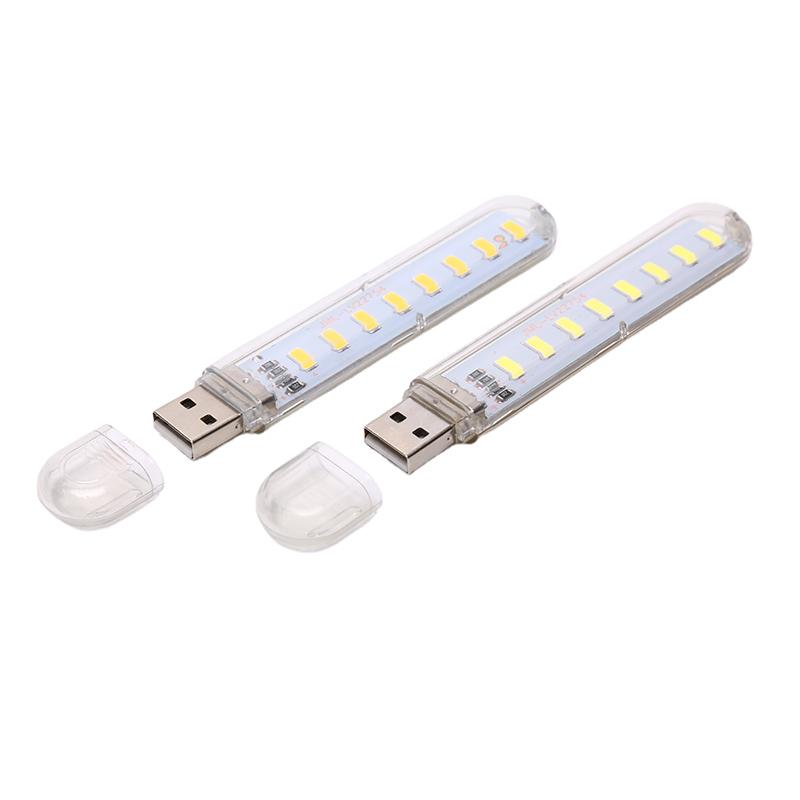 Usb Led Book Lights 8Leds Smd Bulb 5V Power Input White Warm Usb Night Light
