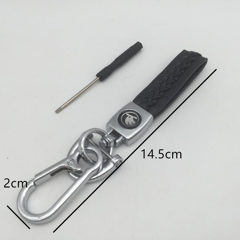 AAFO1 1pcs Metal+Leather for skoda Car Key Cover Case Wallet Emblem Keychain key chain Keyring bag badge Decal styling Accessories