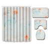 Fashion Textured Bathroom Shower Curtain Floor Mat Toilet Cover Foot Mat Four-Piece Pattern Size
