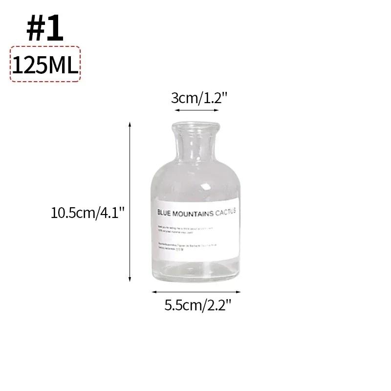 Ins Glass Flower Vase Transparent Dried Flower Hydroponic Terrarium Container Bottle Clear Plant Bottles Home Desktop Decor